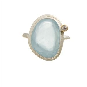 [emilyrosegems] aquamarine sterling silver ring